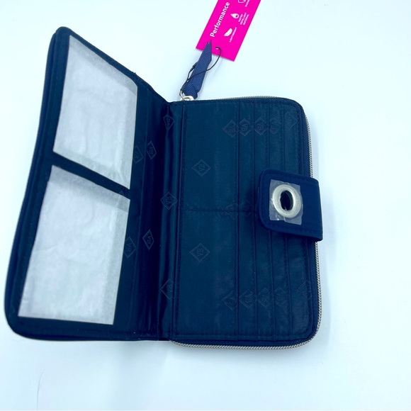 Vera Bradley Performance Twill RFID Turnlock Wallet Classic Navy NWT - Picture 6 of 10